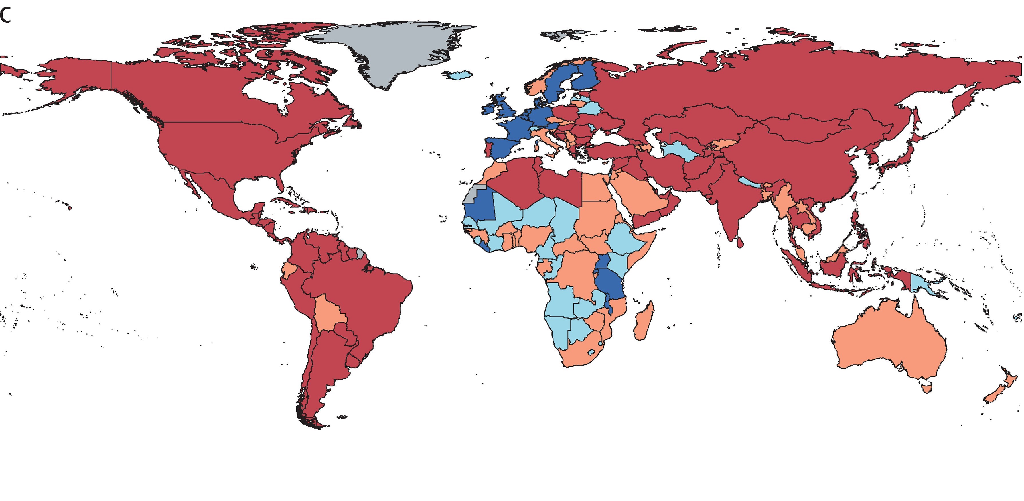 Figure 2 : Progrès actuels vers l'objectif mondial d'une réduction de 15 % de l’insuffisance d’activité physique fixé par l’OMS pour la période 2010-2030, selon les pays | Cultures Sucre